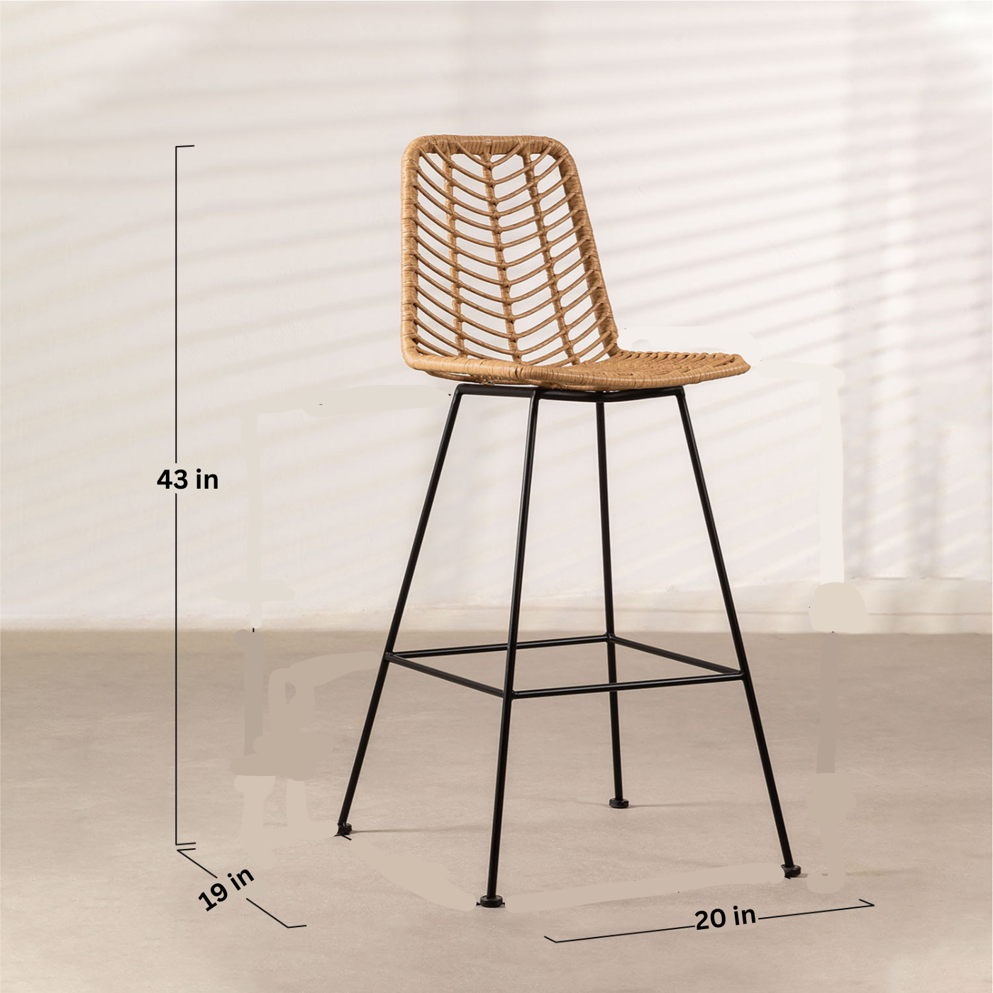 Noelia Outdoor Patio Bar Chair 1 Chair For Balcony (Honey)