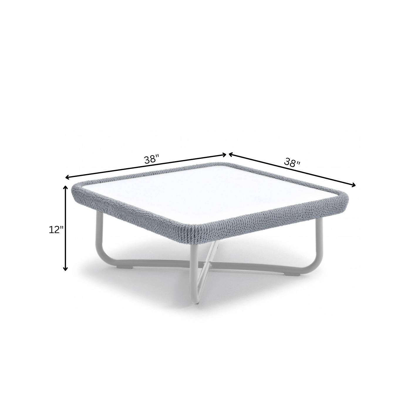 Astoir Outdoor Garden Balcony Sofa Set 3 Seater , 2 Single Seater and 1 Center Table Set Braid & Rope (Grey-Blue)