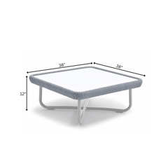 Astoir Outdoor Garden Balcony Sofa Set 3 Seater , 2 Single Seater and 1 Center Table Set Braid & Rope (Grey-Blue)