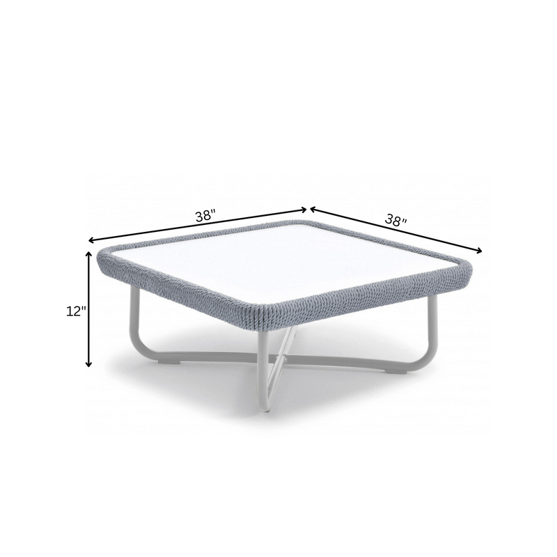 Astoir Outdoor Garden Balcony Sofa Set 3 Seater , 2 Single Seater and 1 Center Table Set Braid & Rope (Grey-Blue)