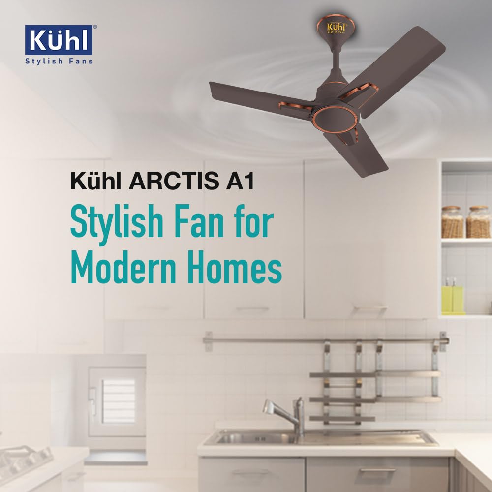 KUHL Arctis A1 600 mm BLDC 65% Power Saving BLDC Ceiling Fan With Remote | BEE 5 Star Rated & ISI Marked | High Air Flow | 5 Year Brand Warranty on Motor | Espresso