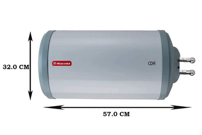 Racold Cdr 15Litres Horizontal Water Geyser ( Ivory), Wall Mounting