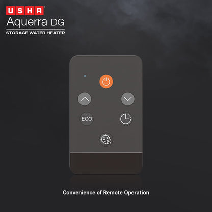 Usha Aquerra DG 25 Litre 5 Star Digital Storage Water Heater with Remote (White), Wall Mounting