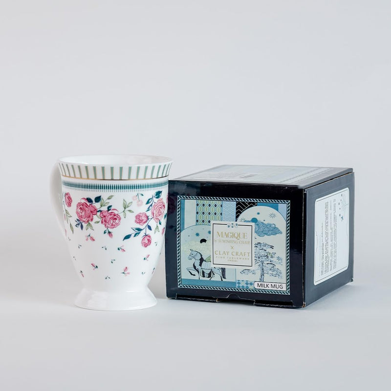 Magique by The Wishing Chair x ClayCraft : Portrait of a Rose Ceramic Coffee Mug – 300 ml | Handcrafted Floral Design Cup | Elegant Lightweight Tea Mug | Dishwasher Safe | Ideal Gift for Loved Ones