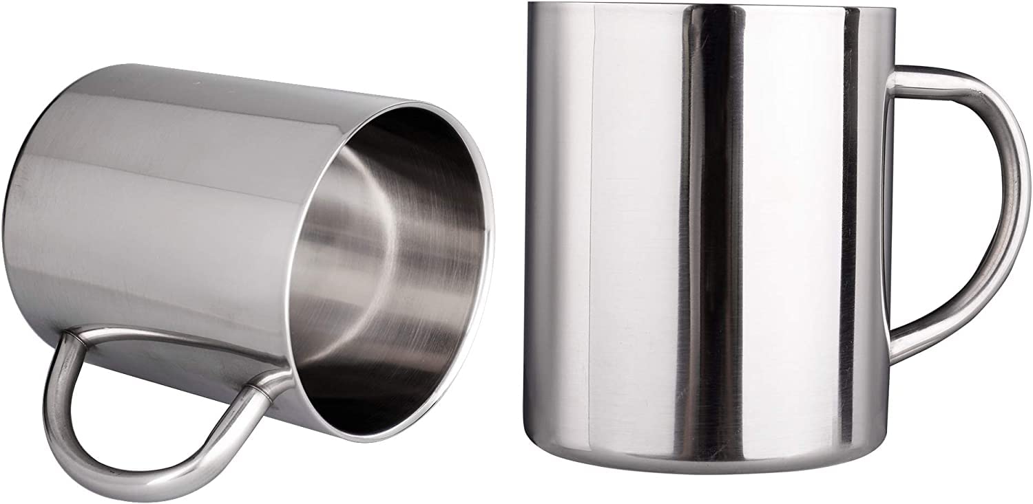 Rudra Exports Stainless Steel Double Wall Coffee Mug 500 ml Coffee Mug Tea Cups, Camping Mugs Sets (Pack of 4)