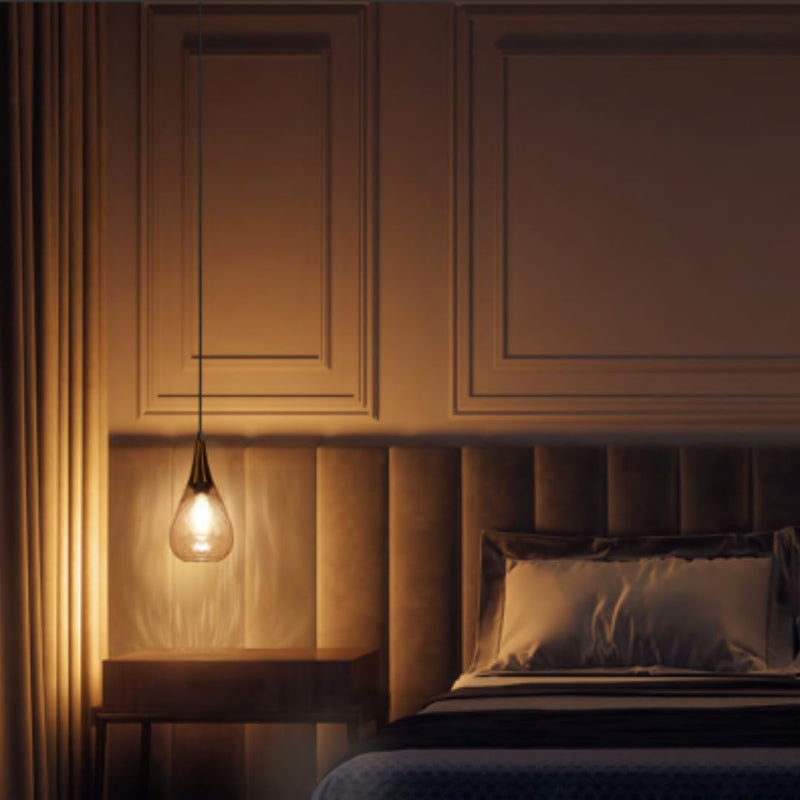 Philips Dewdrop Pendant Light (Brass finish with lustre amber glass, B0GP6KC1SF)