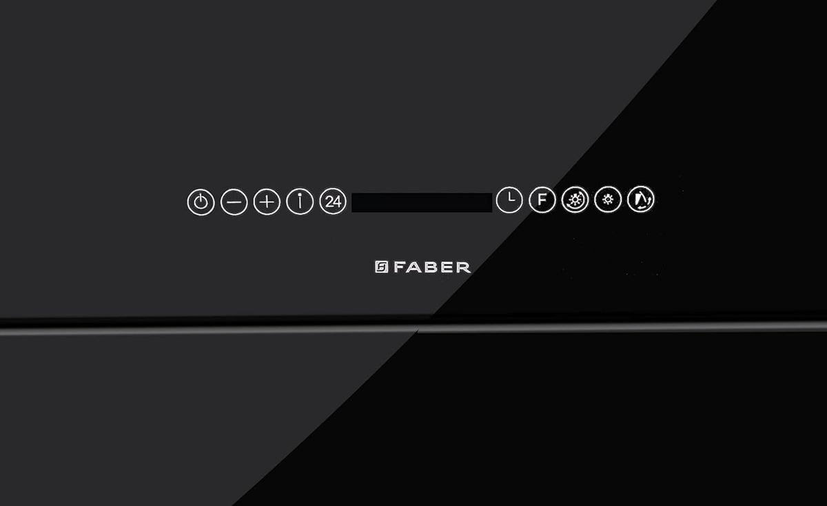 Faber 1000m3/hr Wall Mounted chimney (HOOD MIRROR PLUS BK TC LTW 90, Black), Free 1 Year Extended warranty