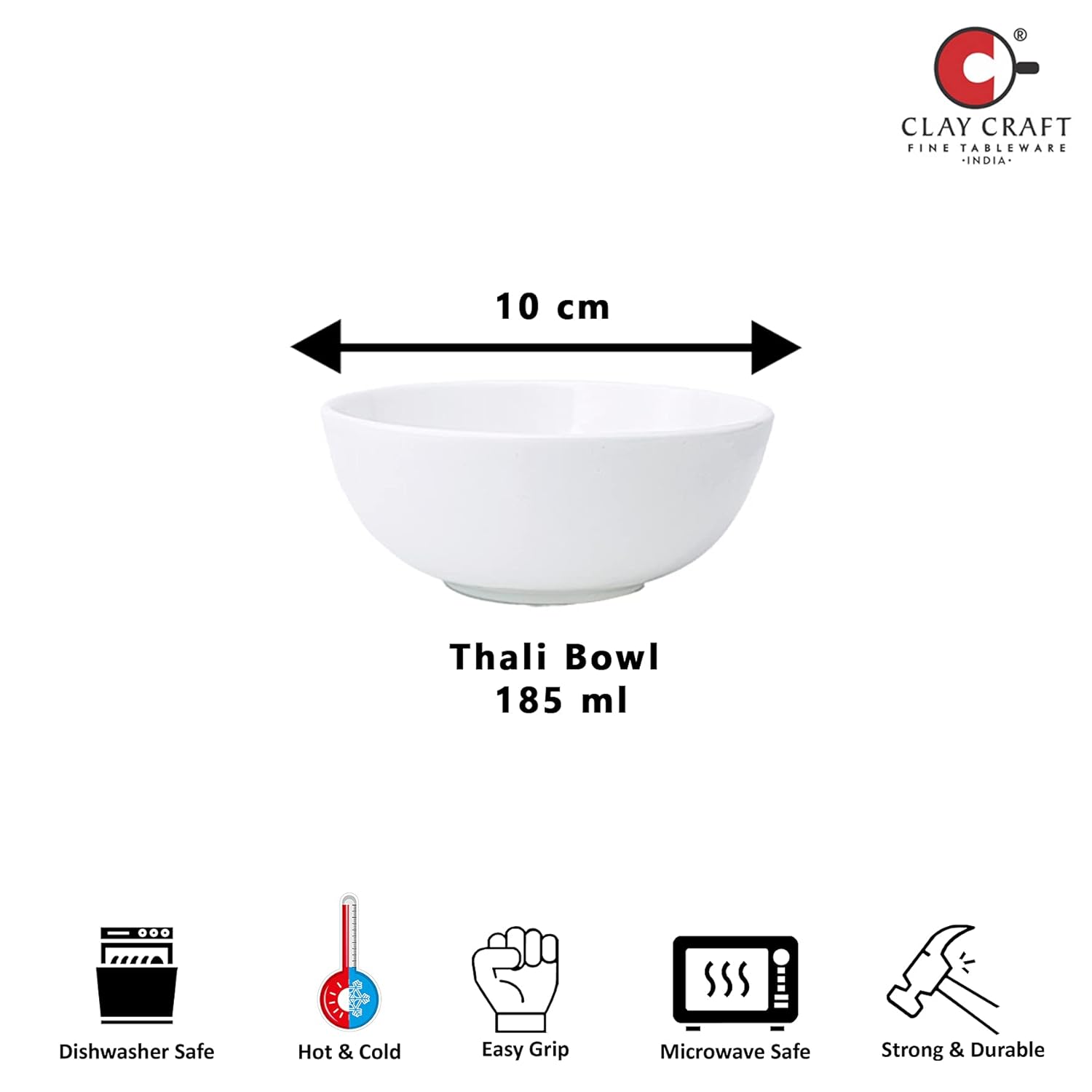 Clay Craft Fine Ceramic Dinner Set Georgian (White - 18 Pieces), for Family of 6, Dinner Set Ceramic, Crockery Set, Dining Set for Dinner, Microwave Safe Plates and Bowls Set, Crockery Set for Gift