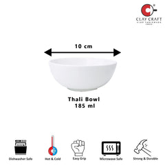 Clay Craft Fine Ceramic Dinner Set Georgian (White - 18 Pieces), for Family of 6, Dinner Set Ceramic, Crockery Set, Dining Set for Dinner, Microwave Safe Plates and Bowls Set, Crockery Set for Gift