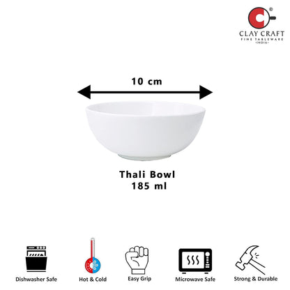 Clay Craft Fine Ceramic Dinner Set Georgian (White - 18 Pieces), for Family of 6, Dinner Set Ceramic, Crockery Set, Dining Set for Dinner, Microwave Safe Plates and Bowls Set, Crockery Set for Gift