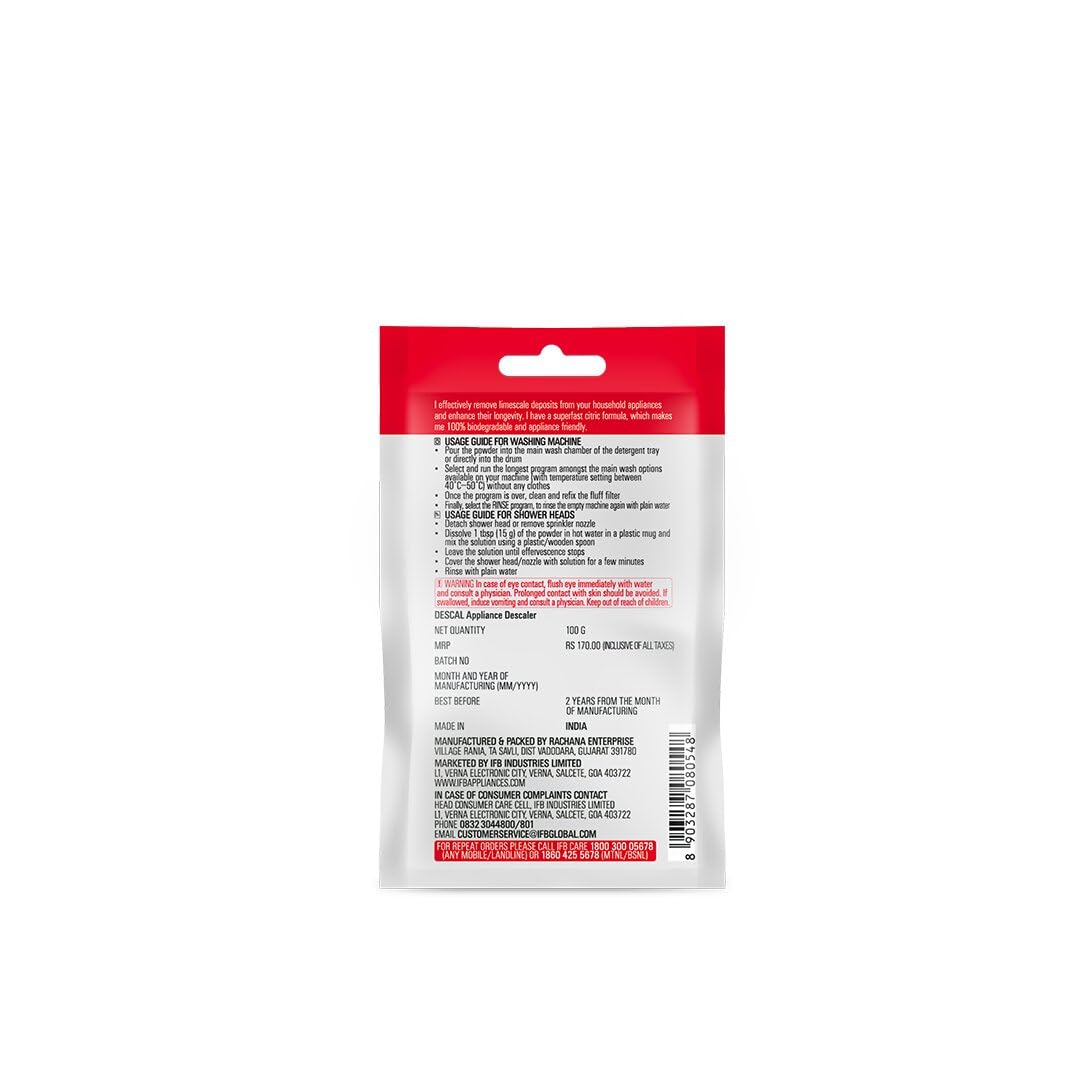 IFB Essentials Descal for Washing Machine - Pack of 2