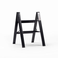 Corvids 2-Steps Premium Folding Step Stool | 2-Year Warranty | Wide Anti-Slip Pedal, Portable Lightweight Aluminum Step Ladder for Home and Office Use (Teak)