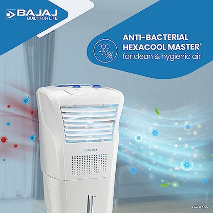 Bajaj Frio New Personal Air Cooler 23L | Mini Cooler | Inverter Compatability | 20Ft Powerful Air Throw | Ice Chamber | 3 Yrs Warranty (1 Yr Standard + 2 Yrs Extended Warranty)【White】