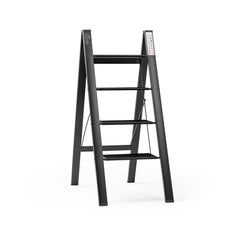 Corvids 3-Steps Premium Folding Step Stool with Wide Anti-Slip Pedal, Portable Lightweight Aluminum Step Ladder for Home and Office Use (White)