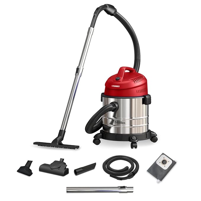Eureka Forbes Ultimo Wet & Dry 1400 Watts, 20 KPa High Power Suction Vacuum Cleaner | Blower Function | 20 litres Tank Capacity | Stainless Steel Body | 7 Accessories | Lightweight | 1 Year Warranty