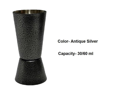 Dynore Stainless Steel 3 Pcs Min Bar Accessories Set-Antique Silver Tall 30/60 Peg Measure with 2 Wine Pourer for Bar/Restaurants