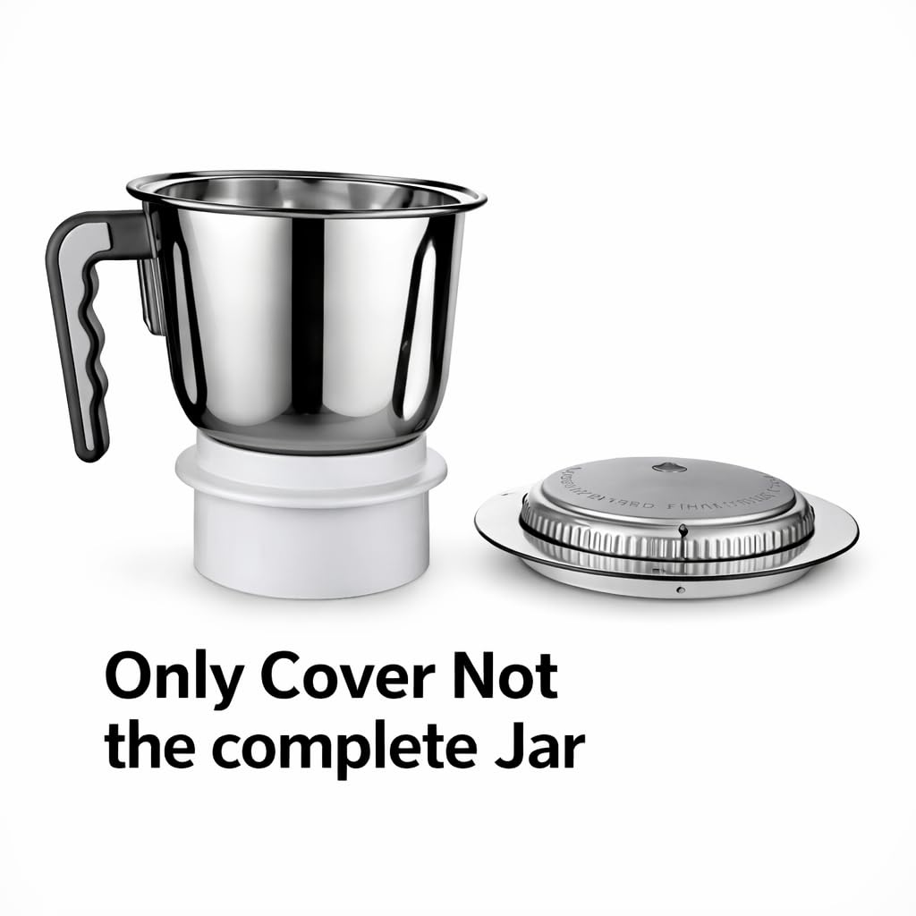 Flat Jar Lid (1000 ml Medium Steel Jar) | Compatible with Sujata Mixer Grinder