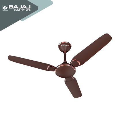 Bajaj Trendy EE 1200 Mm Ceiling Fan | Energy Efficient With BEE 1-Star Rated | 2 Years Warranty【Walnut & Rustic Copper 】