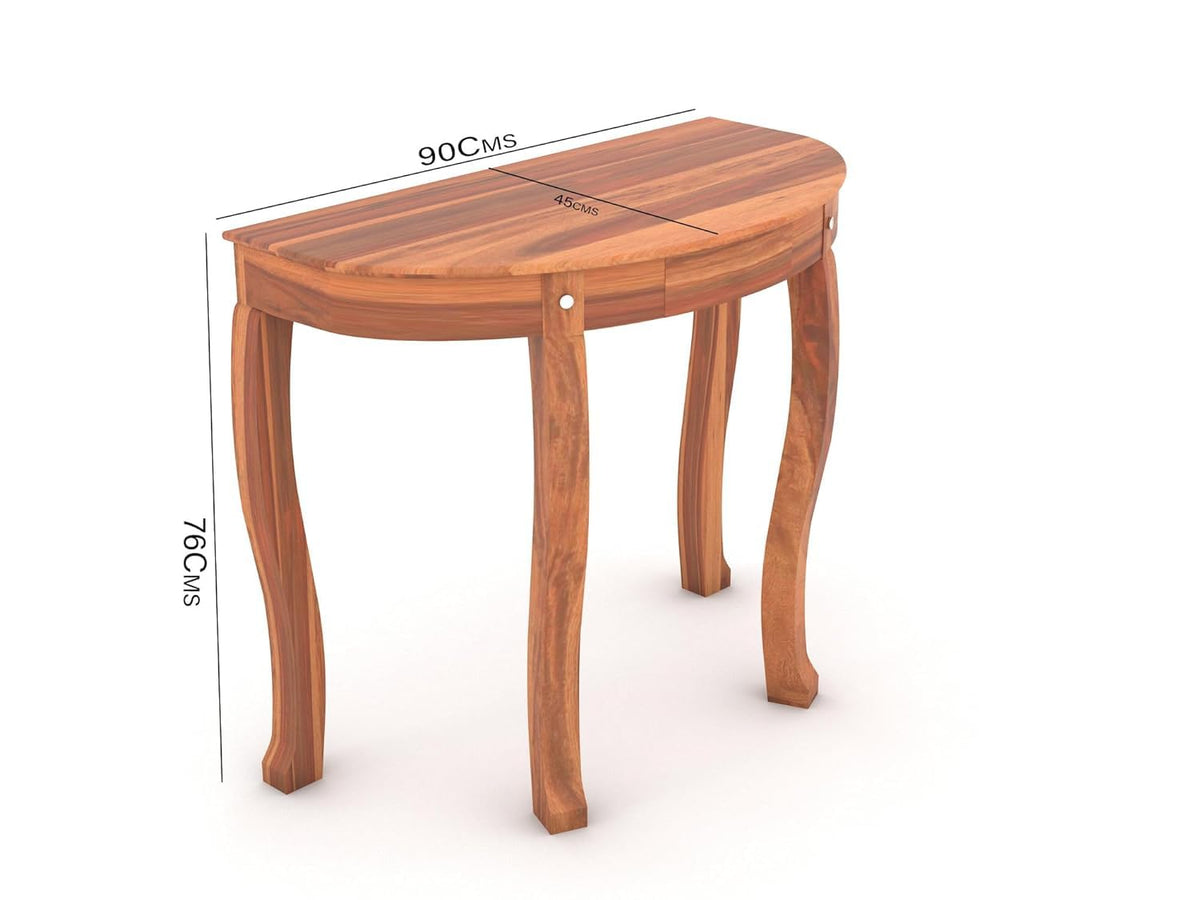 Solid Sheesham Wooden Console Table for Living Room, Entryway, Outdoor, Home Decor, Dining Room (Half Round)