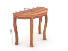Solid Sheesham Wooden Console Table for Living Room, Entryway, Outdoor, Home Decor, Dining Room (Half Round)