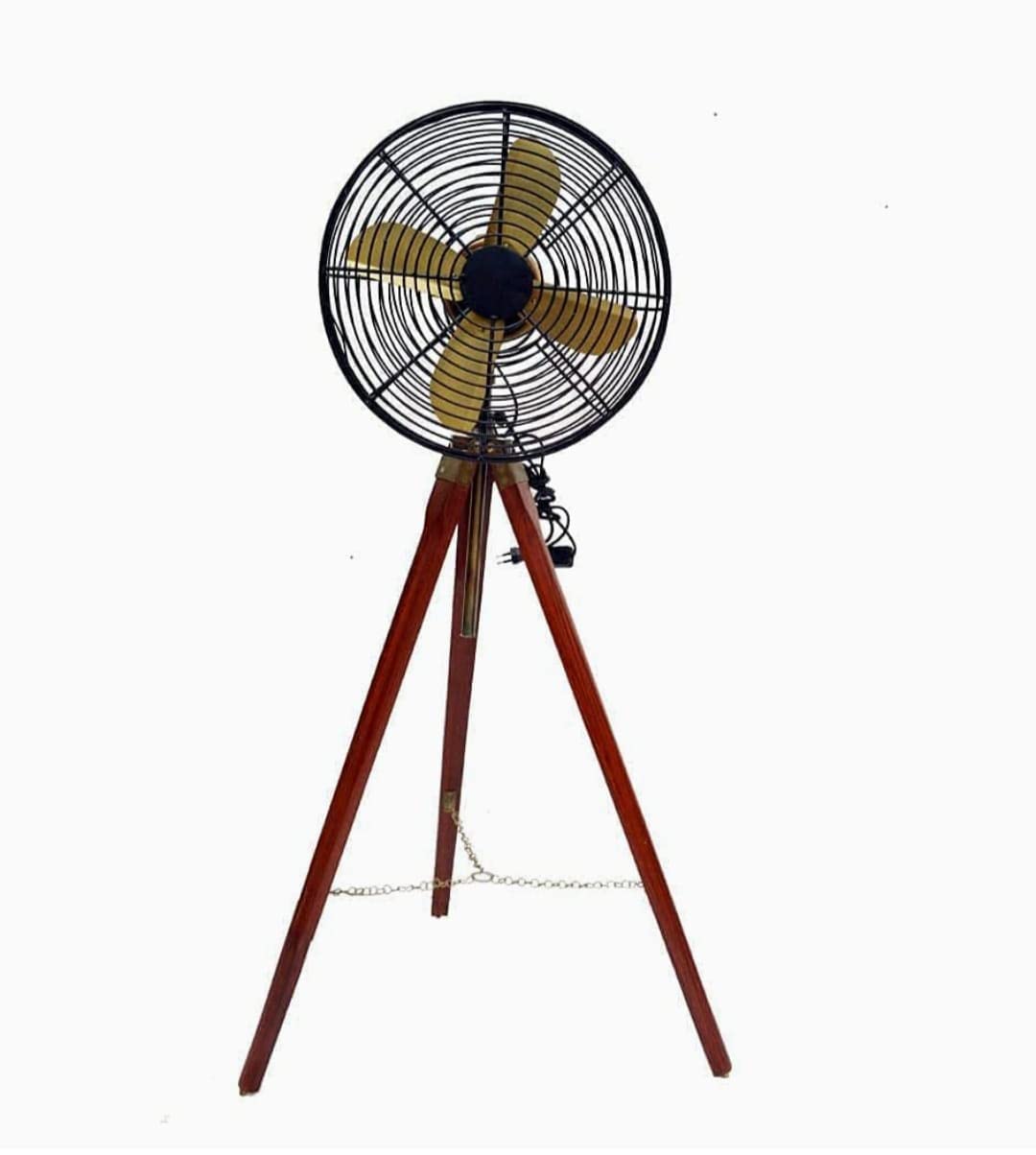 S.I Sara Instruments Floor Fan | Vintage Style | with Wooden Tripod Stand