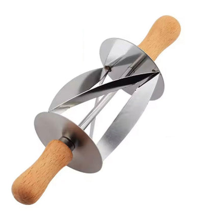 ExcitingDealz Multi-Functional Unique Stainless Steel Manual Croissant Dough Rolling Cutter Perfect Shaped Bread Pastry Cutter Knife Tool