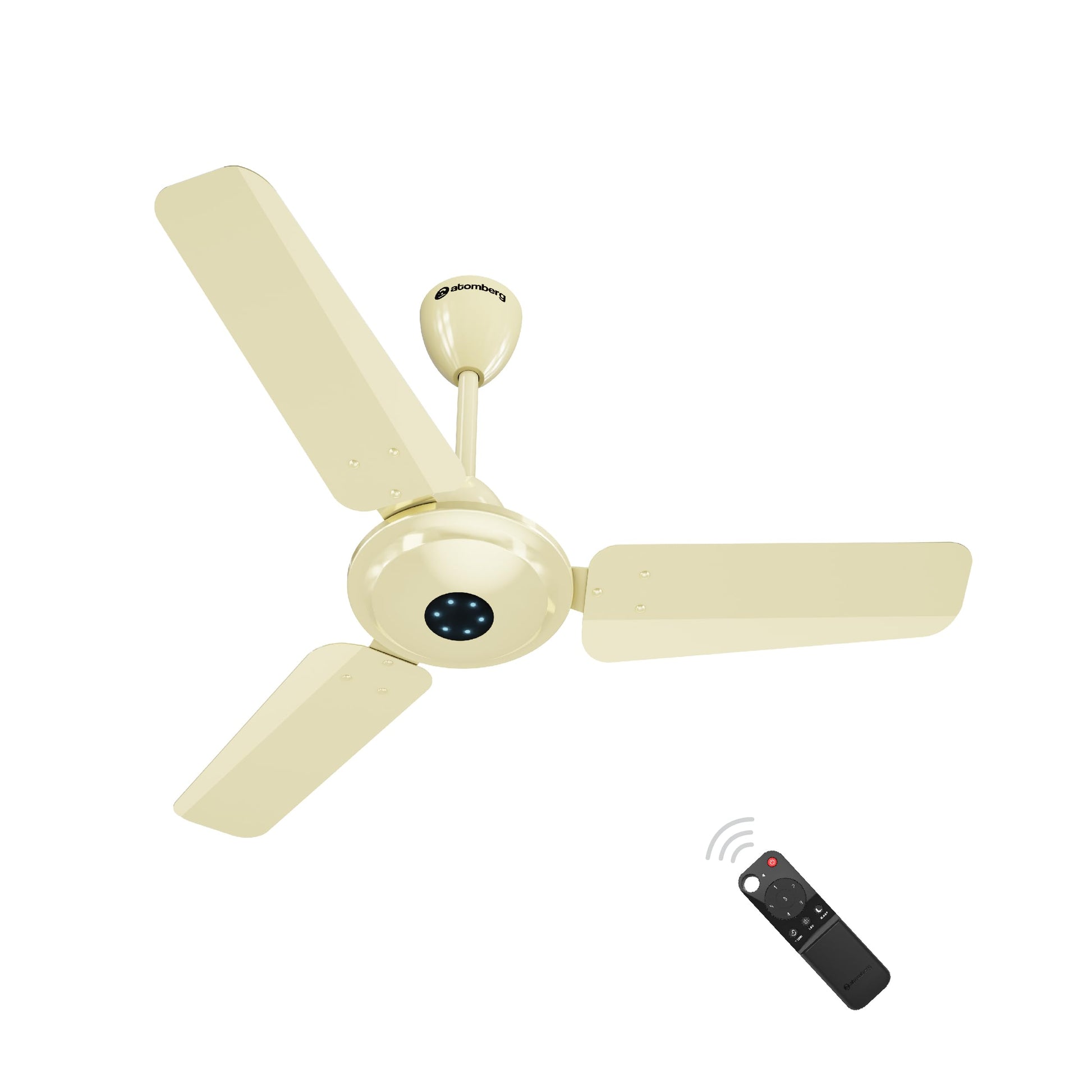 atomberg Ikano 900mm BLDC Ceiling Fan with Remote Control | BEE 5 star Rated Energy Efficient Ceiling Fan | High Air Delivery with LED Indicators | 3 Year Warranty (Gloss Ivory)