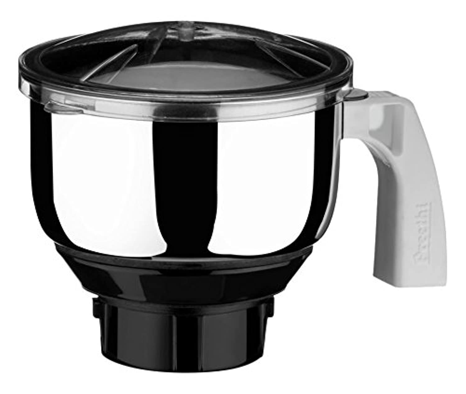 Preethi MGA-501 0.4-Litre Chutney Jar (Steel/Transparent) | Machine Ground & Polished Blades | Quick Grinding | High Grade Nylon Couplers | 1 Year Warranty |Transparent Lid