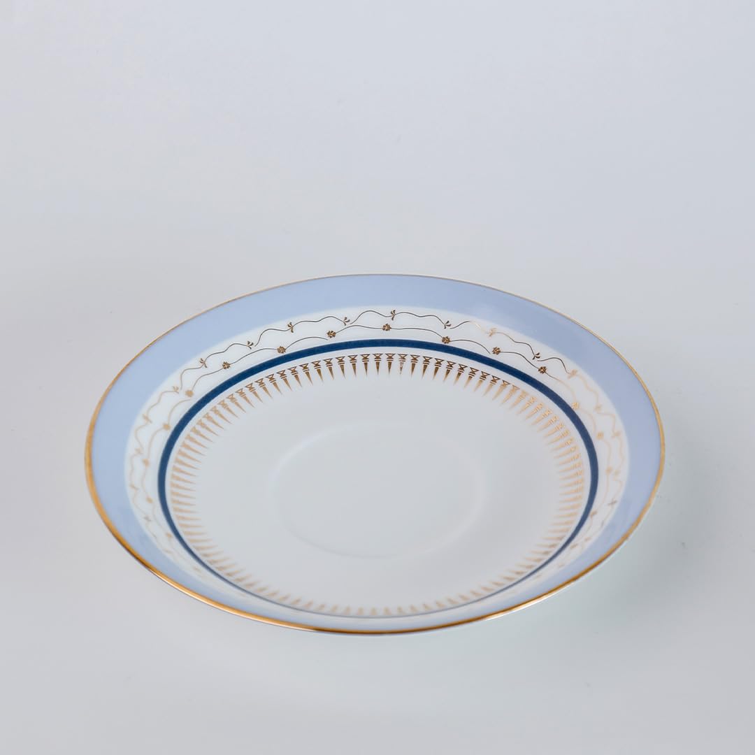 Magique by The Wishing Chair x ClayCraft : River of Flowers Tea Cups & Saucers Set of 6 | 180 ml Fine Ceramic Floral Cups | Elegant Glossy Finish | Ideal for Gifting & Home Use