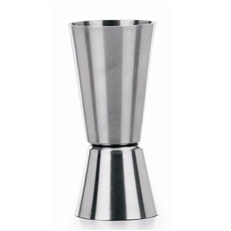 Dynore Stainless Steel Double Sided Tall Peg Measure 30 & 60 ml with 2 Wine Pourer- Set of 3