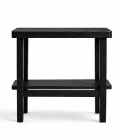 Solid Sheesham Wood C Shape Side Table for Living Room | Modern Sofa End Table | Wooden Laptop Table for Bed | 