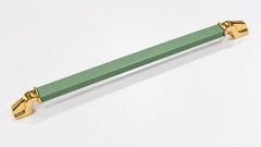 Plantex Aluminium Cabinet Handle/450mm Wardrobe Handle for Home/Cupboard Door Pull-Push Handles for Office - Pack of 2 (Green & Gold)-1