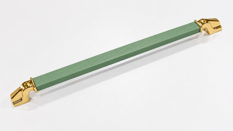 Plantex Aluminium Cabinet Handle/450mm Wardrobe Handle for Home/Cupboard Door Pull-Push Handles for Office - Pack of 2 (Green & Gold)-1