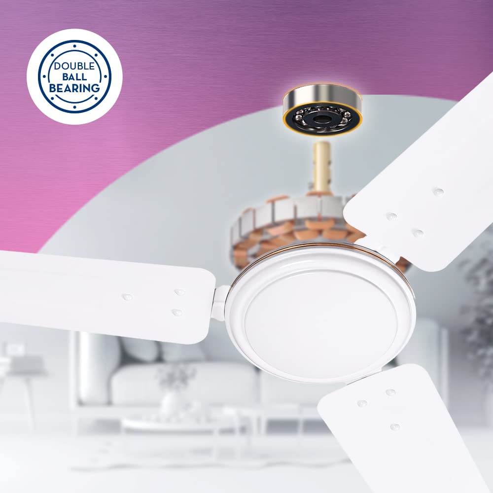 Crompton SUREBREEZE SEA SAPPHIRA 1200 mm Ceiling Fan for Home | BEE Star Rated Energy Efficient Fan | Superior Air Delivery | HighSpeed | 2 Years Warranty | (Opal White), Pack of 1