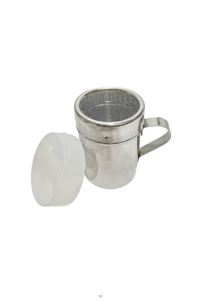 Dynore Stainless Steel Chocolate Shaker| Chat Masala Sprinkler| Dredger Shaker with Handle- Set of 2
