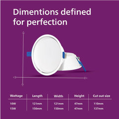 Philips Smart WiFi Aura LED Downlight (Wiz Connected) (Warm White to cool, B0F948MCGH)