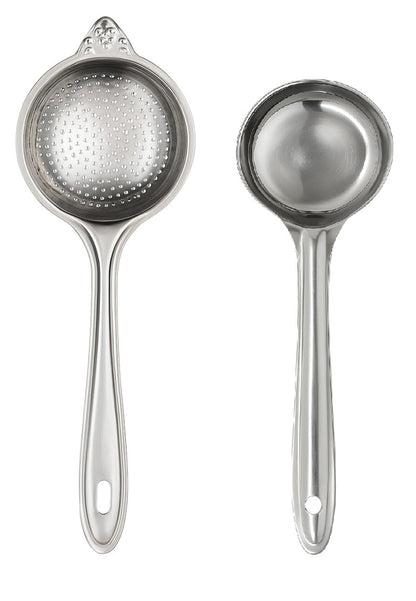 Dynore Stainless Steel Unique Poha Strainer/Mesh Strainer for Kitchen with Round Dosa Batter Spatula (Silver)