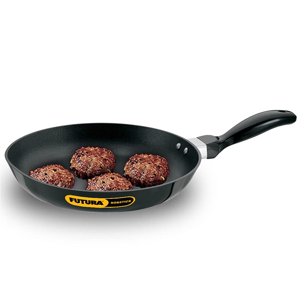 Hawkins Futura 20 cm Frying Pan, Non Stick Small Fry Pan with Glass Lid, Black (NF20G)