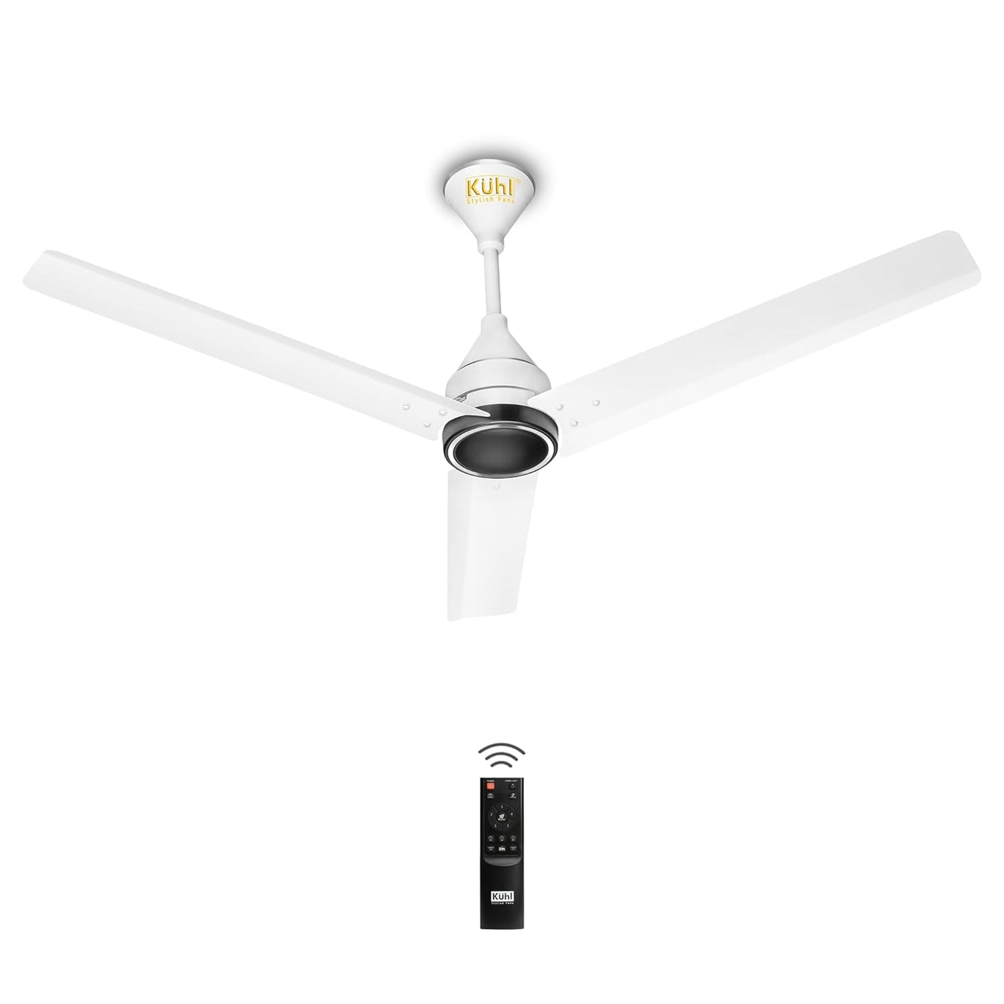 KUHL Arctis A4 1200 mm BLDC 65% Power Saving BLDC Ceiling Fan With Remote | BEE 5 Star Rated & ISI Marked | High Air Flow | 5 Year Warranty on Motor | White Dual