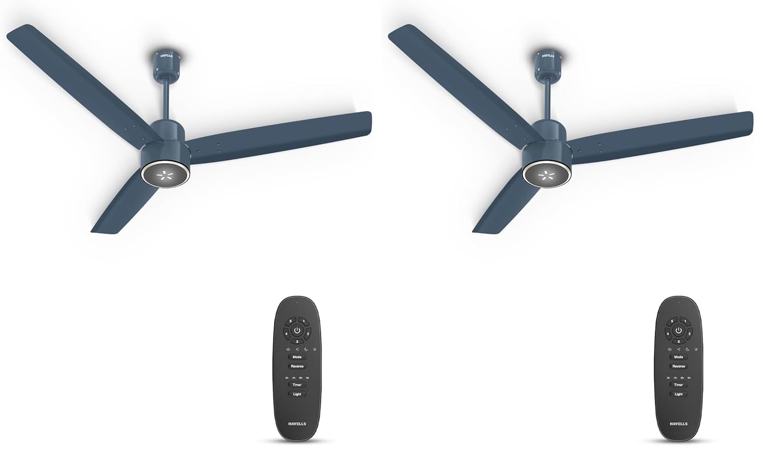 Havells FAB BLDC ULED Ceiling Fan 1200mm, 5 star, LED Speed Indicator, 380 RPM, Up to 65% Savings,Reverse Rotation,4 Speed Modes,Low Wattage 30W,Low Noise,Air Flow:225 CMM, 3 Year Warranty, Denim Blue