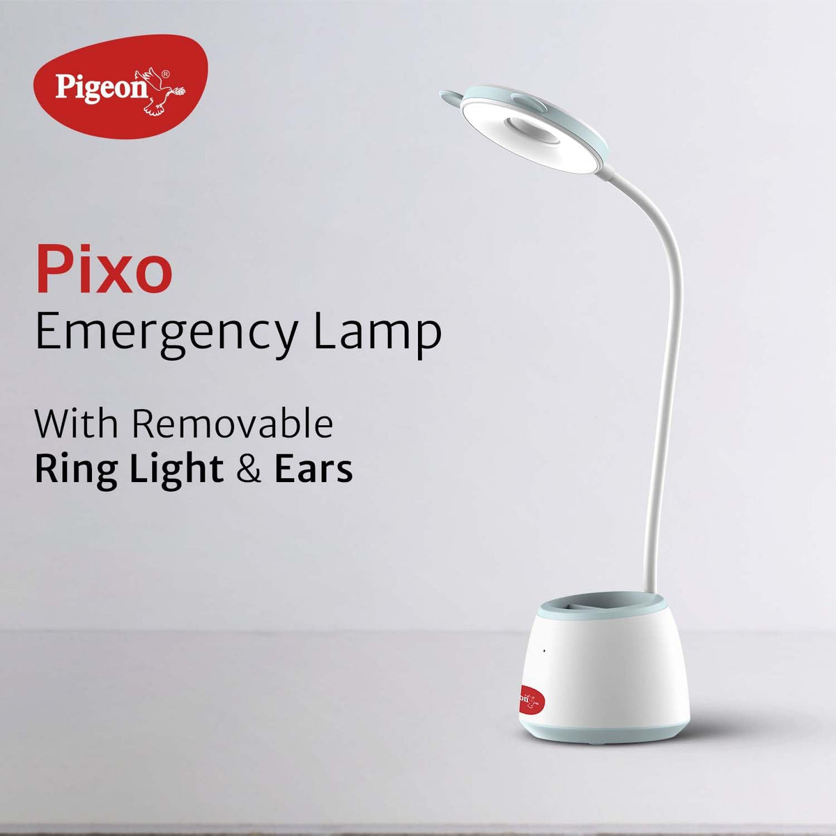Pigeon Pixo Rechargeable LED Reading Lamps with Flicker-Free USB Charging Touch 3 Stage dimming, 14716 (White, Medium)