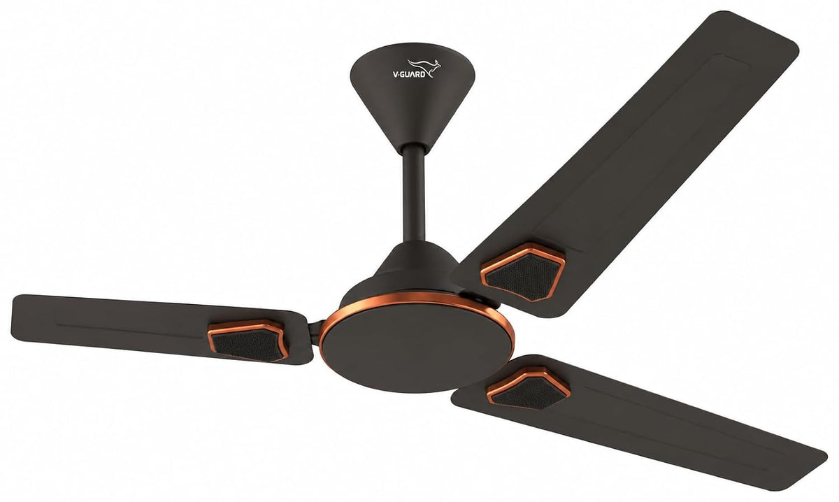 V-Guard Mistal 1200 mm Decorative Ceiling Fan (Brown Matte)