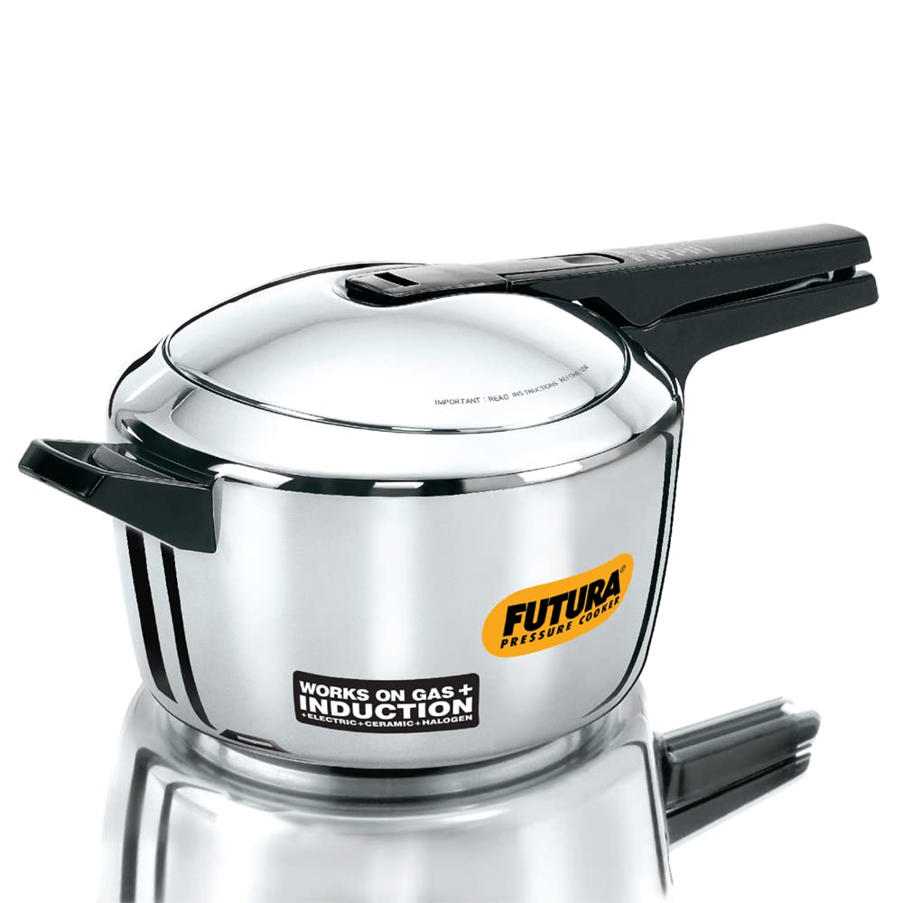 Hawkins Futura Stainless Steel Induction Compatible Inner Lid Pressure Cooker, 4 Litre, Silver (FSS40)