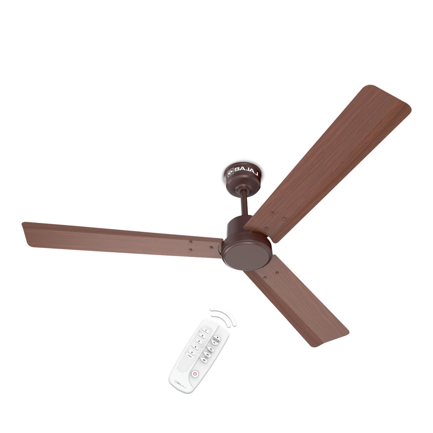 Bajaj Classico Sleek Wood 1200MM (48") BLDC Ceiling Fans For Home | BEE 5 Star Rated Energy Efficient Ceiling Fan | Sleek Compact Design | Wooden Finish | RF Remote | 2-Yr Warranty 【Walnut Wood】