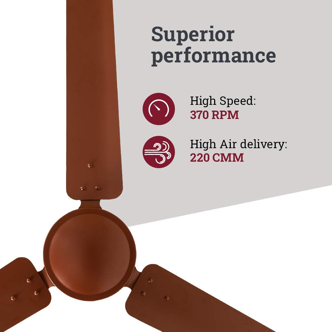 Crompton Energion HS 1200 mm BLDC Ceiling Fan with Remote Control | BEE 5 Star Energy Rating | ActivBLDC Technology | Anti-Rust | Superior Air Delivery | 5 Year Manufacturer Warranty | Brown