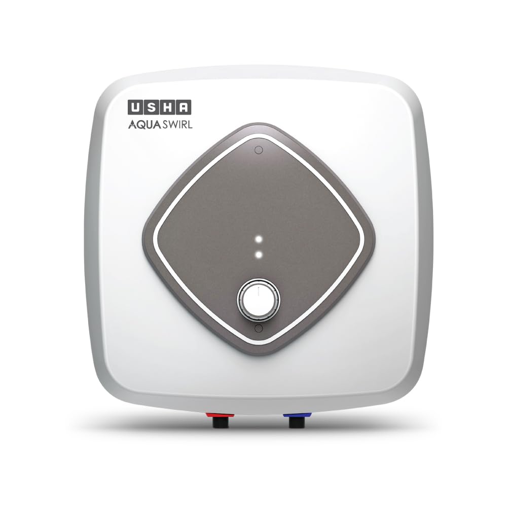 Usha Aqua Swirl 25 Litre 5 Star Storage Water Heater With Copper Heating Element (Ivory Wine), Wall Mounting