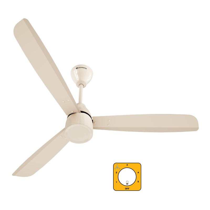 atomberg Renesa Prime 1200mm BLDC Ceiling Fan Compatible with Regulators | Without Remote | BEE 5 star Rated Energy Efficient Ceiling Fan | High Air Delivery (Gloss Black)