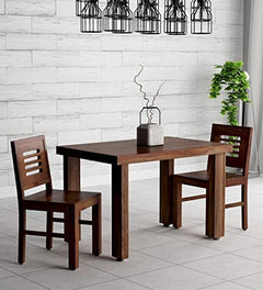 Sheesham Wood 2 Seater Dining Table with Chairs for Home Dining & Living Room Hall (Brown)