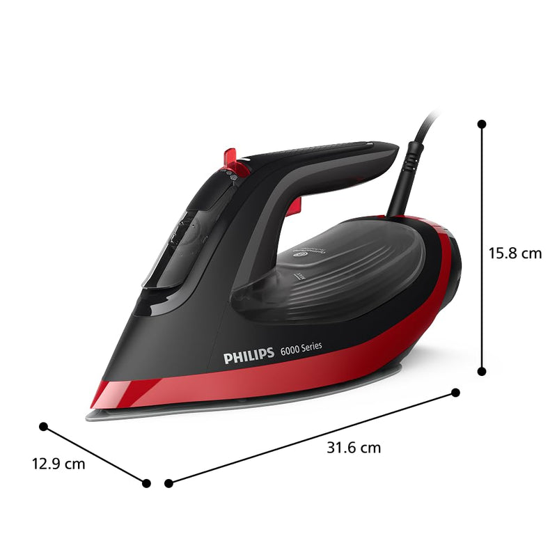 Philips DST6130/40 Steam Iron, Black and Red