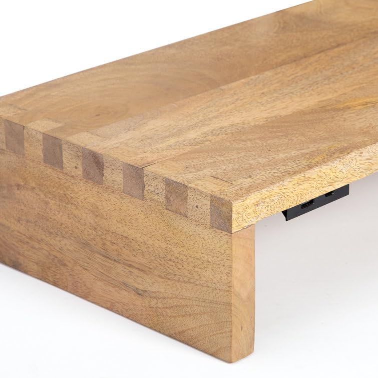 Solid Sheesham Wood Rectangle Monitor Stand Table for Office, Home, Studio, Study - Ergonomic Screen Riser